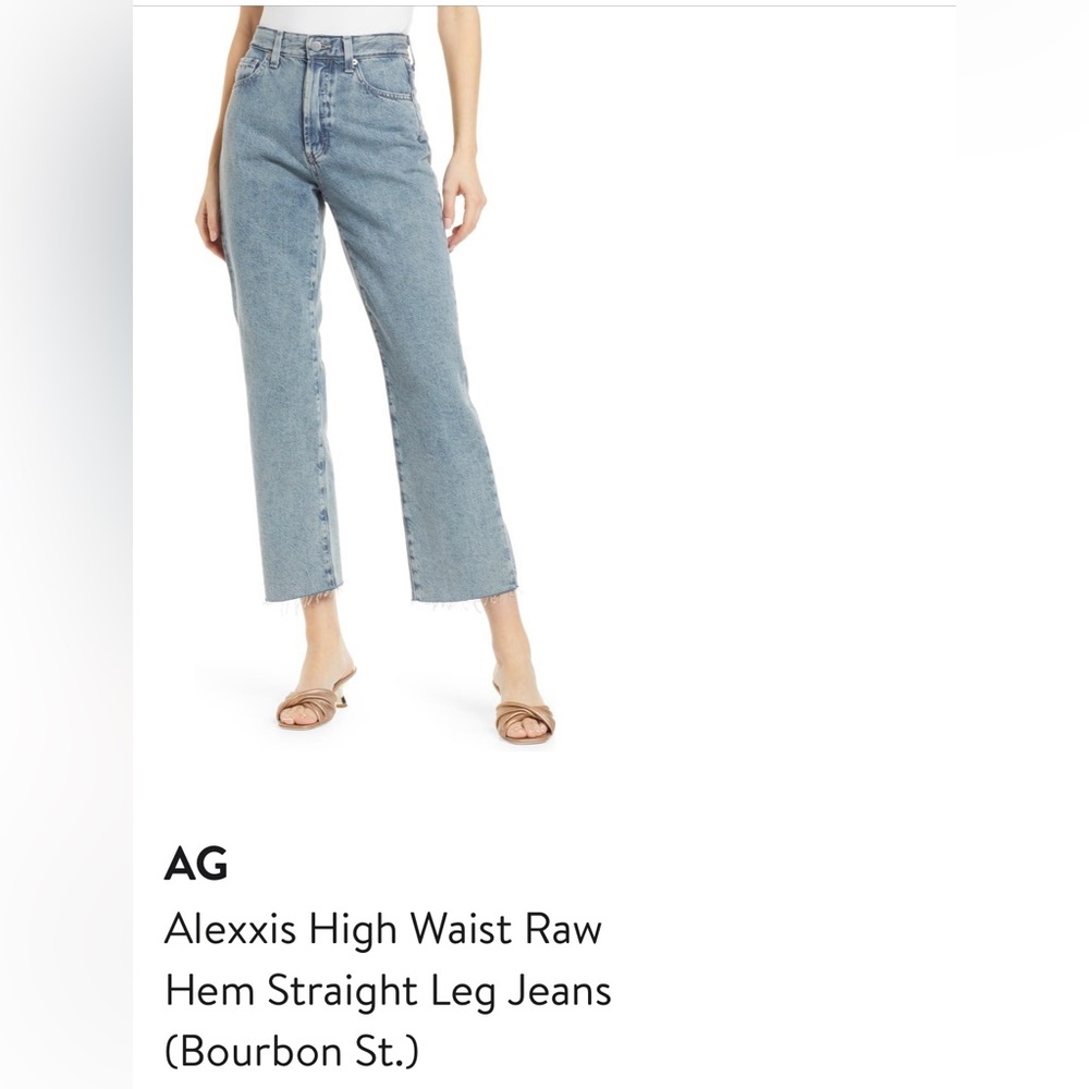 AG Alexxis High Waisted Raw Hem Straight Leg Jeans